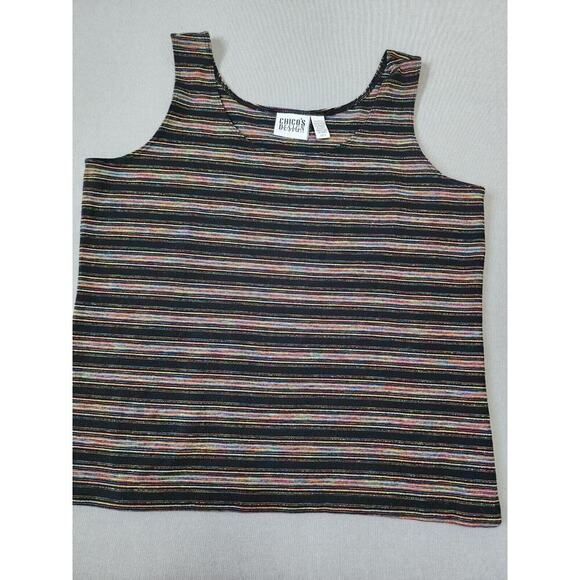 Chico's Design Women's Black Multi Striped Long Sleeve Button Front Cardigan - Picture 6 of 10